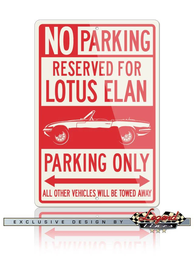 Placa de alumínio Lotus Elan conversível reservado apenas estacionamento 12x18 - Carro britânico - Imagem 1 de 1
