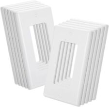 1-Gang Single Decorator Outlet / Switch Wall Plate Cover, White, 10 Pack