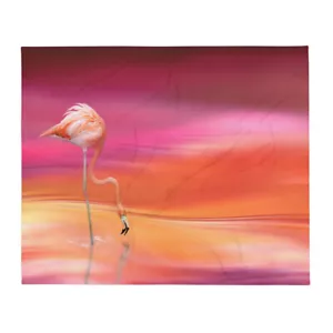 Überwurf Decke Flamingo rosa und orange - Bild 1 von 1