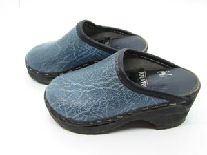 Vintage (70er?) Kinder Schwedische Herstellung Holz & Leder Trad. Clogs Gr. 23 sehr guter Zustand - Bild 1 von 12