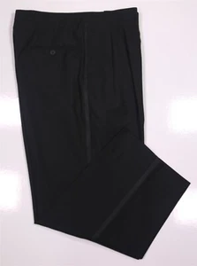 Hickey-Freeman Black Pleated Formal Tuxedo Dress Pants 32x27 - Picture 1 of 6