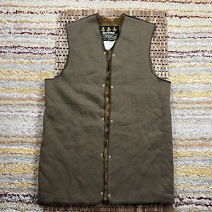 Barbour Green Tan Pile Fleece Liner Vest Men’s Size Medium M - Picture 1 of 3