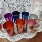 Vtg Bascal Aluminum Metal Cups Tumblers Colorful MCM Retro Jewel Colors