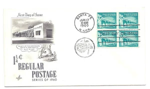 1031A Palace of Governors  ArtCraft Block of 4 FDC - Picture 1 of 1