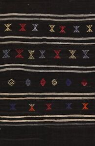 Excellent Vintage Tribal Striped Kilim Turkish Hand-Woven Reversible 6x10 Carpet