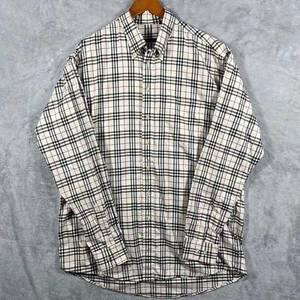 Vintage Burberry London Button Down Shirt Mens XLT Plaid Nova Check Cotton USA - Picture 1 of 7
