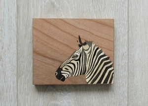Zebraholz Wanddeko,Kleinbild,Intarsien,Holzmosaik,Tierwandkunst - Bild 1 von 11