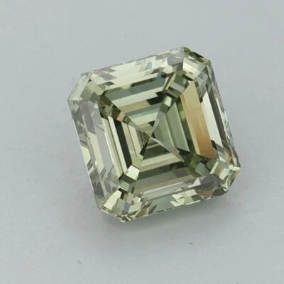 1.01 Cts Fancy Vivid Green Color VS1 Asscher Cut IGI Certified CVD Diamond - Image 1 of 4