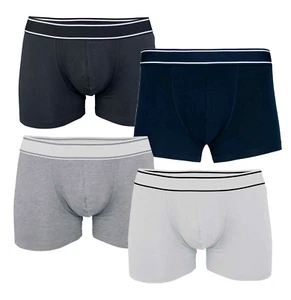 Kariban Stretch Cotton Boxers Boxer Shorts - BLUE GREY BLACK or WHITE - Picture 1 of 6