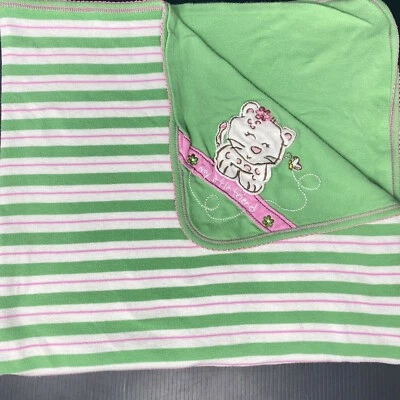 Мой маленький друг зеленый розовый полоски белый кот Tiger Baby одеяло хлопок милый - Изображение 1 из 4