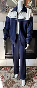 Vintage Matching Rare SET Classic Adidas Track Suit Large Jacket And Pants Navy - Picture 1 of 24