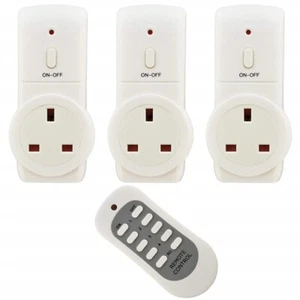 Eco Remote switch Control Socket | White Remote Control Plug UK | STATUS, 3 Pack - Picture 1 of 3