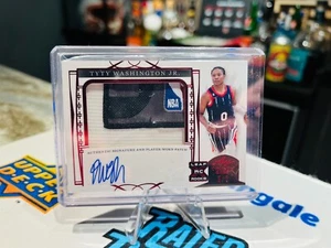 TyTy Washington 2023 Leaf Trinity RPA 5/5 Novato Auto RC Rockets ¡ETIQUETA LOGOTIPO NBA!¡! - Imagen 1 de 4