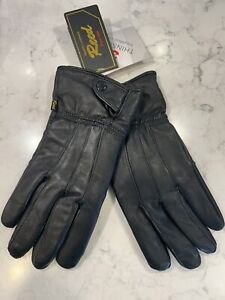 Genuine Leather Gloves 3m Thinsulate Insulation Black Size Medium New With Tags