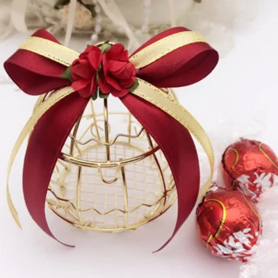 Cajas de dulces de boda jaula de metal para pájaros caja de chocolate fiesta regalo de boda Foto 1 de 4