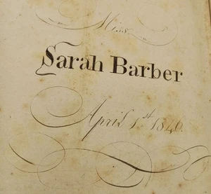 Antikes Notizbuch Sarah Barber April 1846 Subtraktion Addition Rechnungen - Bild 1 von 13