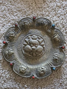 Antiker tibetischer Kupfer & Messing Wand Ladegerät Aufhänger Gau  - Bild 1 von 15