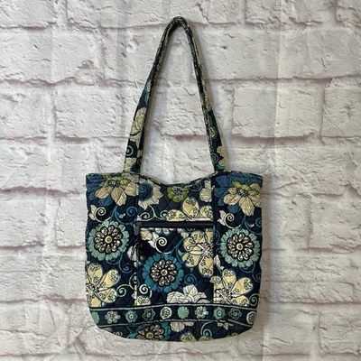 Bolso de Mano Vera Bradley Mod Floral Azul Cartera de Hombro Flores Cierre Magnético a Presión Foto 1 de 4