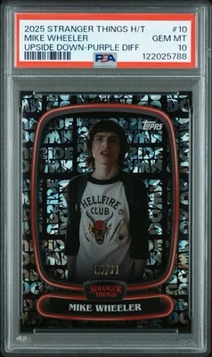 2025 Topps Stranger Things High Tek Mike Wheeler #10 Purple /11 PSA 10 - Image 1 of 2