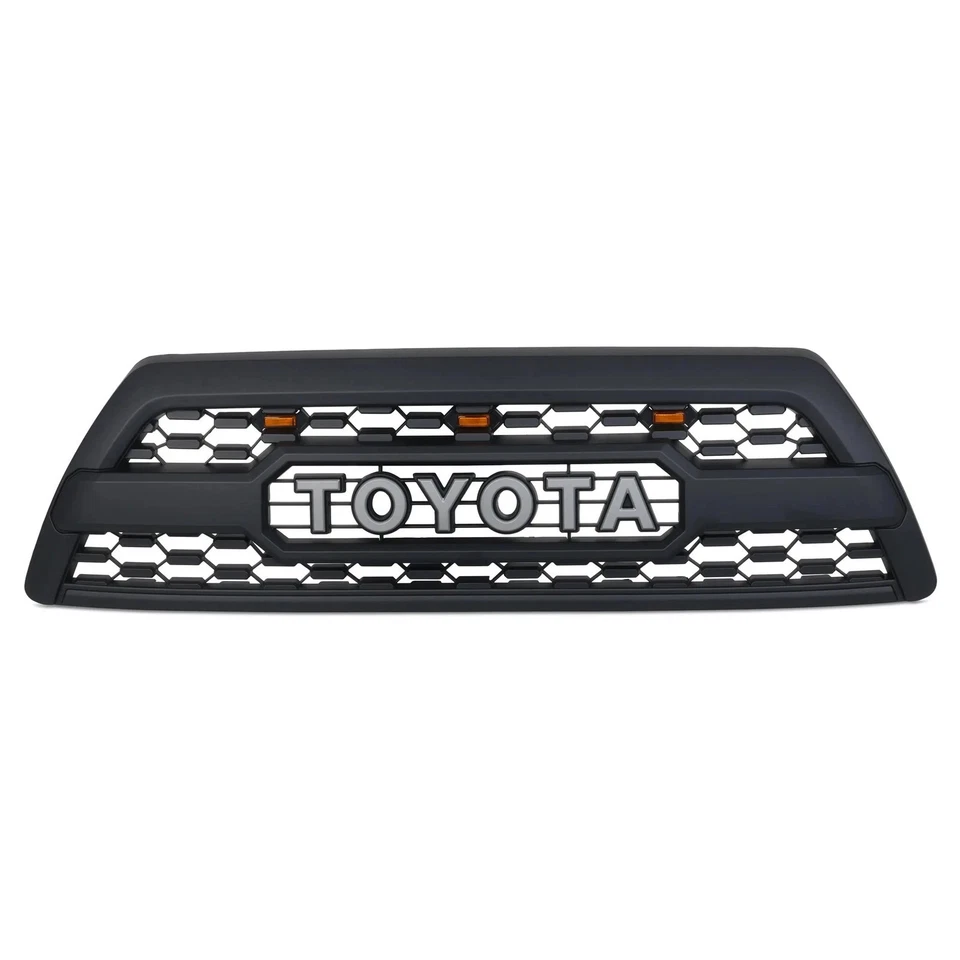 Parrilla de parachoques delantero negro mate con luces ámbar para Toyota 4Runner 2006-2009 Foto 1 de 1