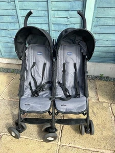 Chicco Echo Twin Stroller Double Baby Pushchair (Coal Grey) - Picture 1 of 4