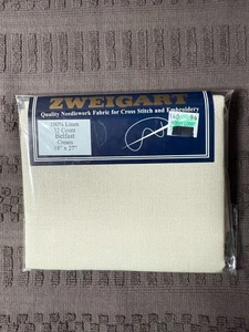 Zweigart Needlework 100% Linen Fabric - 32 count - "Belfast Cream" - 18" x 27" - Picture 1 of 3