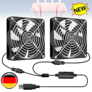 2-w-1-USB PC Wentylator obudowy Regulowany podwójny wentylator Wentylator 140mm Cichy komputer - Zdjęcie 1 z 17