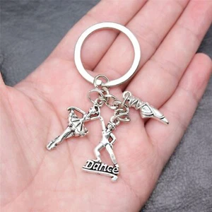 10 sets Tibetan Silver Charms Ballet Dance Dance shoes LUCKY Key Chains X10072 - Picture 1 of 3