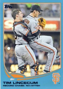 (78) 2013 Topps Update Tim Lincecum Walmart Blue No-Hitter Giants #US143 LOT - Bild 1 von 1