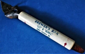 Vintage Bar Advertising Bottle Opener Menomonie Wi Brewer's Bar "Les and Beanie" - Picture 1 of 8