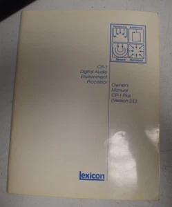 Original Lexicon Digital Audio CP-1 Plus Version 2.0 Owner's Manual - Picture 1 of 2