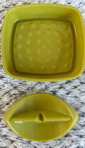 New Tupperware Soap Sponge Dish & Knife Rest 3.5 x 4” - olive Green - Picture 1 of 3
