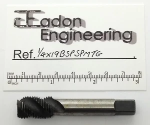 1/4" x 19TPI BSP (British Standard Pipe) Spiral Machine Tap, HSS. By top Brands. - Picture 1 of 6