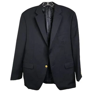 Blazer Chaqueta Abrigo Lauren by Ralph Lauren Para Hombres 40S Azul Lana Dorado Botón Frontal - Imagen 1 de 10
