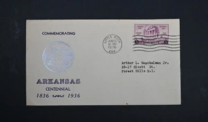 June 15 1936 USA FDC Scott # 782-21b Violet & Silver Cachet VF Cover Arkansas - Picture 1 of 2