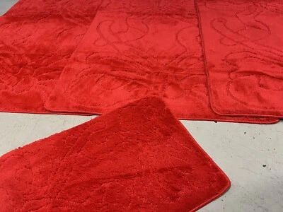 RUGWORLD XX SET TAPPETINI ZINGARI LAVABILI ROMANY ANTISCIVOLO TAPPETI SUPER SPESSI ROSSI TAGLIA GRANDE XXX