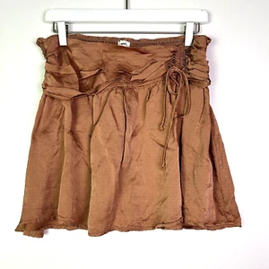 Aerie american eagle cinched smocked skirt bronze metallic size xl - Picture 1 of 4