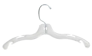 SSWBasics 14 inch Clear Plastic Junior Dress Hangers - Case of 100 - Picture 1 of 2