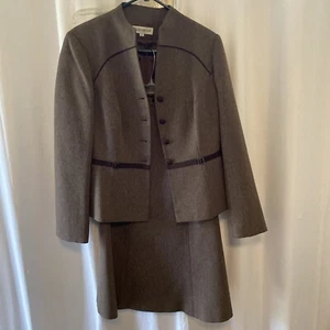 Traje Falda John Meyer Patrón Espiga Marrón Tweed - Imagen 1 de 4