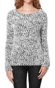 Jeans By Buffalo White Black Chunky , Soft And Warm eyelash Knit Sweater Small - Picture 1 of 17