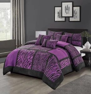 Empire Home 6-Piece Comforter set Safari Zebra Suede Super Soft Queen / King - Picture 1 of 21