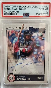 🚨Acuna Auto🚨 2020 Topps Brooklyn Collection On Card /75 PSA 10!! - Picture 1 of 4