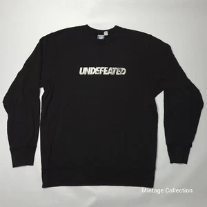 VINTAGE UNDEFEATED BLACK HEAVY WEIGHT PULLOVER SWEATSHIRT SIZE M MADE IN CANADA - Picture 1 of 9
