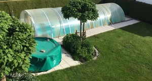 Poolabdeckung, Schwimmbadabdeckung, Poolüberdachung, Gewächshaus, Hoch, - Bild 1 von 10