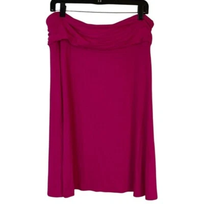 Falda Coldwater Creek Mujer XLP Pull On Rosa Caliente Línea A Verano Foto 1 de 4