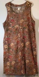 Serengeti Women’s Corduroy Dress Size Large Cottage Core Paisley Cozy Prairie - Picture 1 of 10