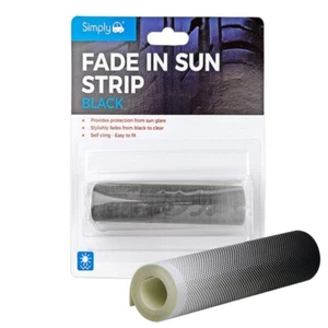 Car Windscreen Fade Sun Strip Anti-Glare Self-Cling Sunshade (Black) - Picture 1 of 1