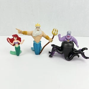 Disney The Little Mermaid Movie 3 Figurine Set Princess Ariel Ursula King Triton - Picture 1 of 6