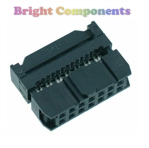 5 Pack - 14 Way IDC Ribbon Cable Connector Socket Plug - 2.54mm - UK Seller - Image 1 of 1