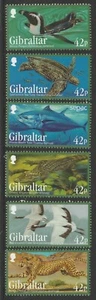 Juego de 6 GIBRALTAR 2013 EN PELIGRO DE EXTINCIÓN montado [tercera serie]. - Imagen 1 de 1